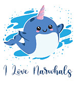 I Love Narwhals Unicorn Narwhal #4 Digital Art by Toms Tee Store