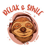 Relax Smile Sloth Lazy Chill #4 Digital Art by Toms Tee Store