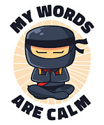 Serenity Ninja Fan Calm Yoga Lover Peaceful Meditation #4 Digital Art by Toms Tee Store