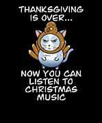 Thanksgiving is over Christmas is coming Meow Year #4 Digital Art by Toms Tee Store