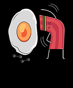 Bacon Eggs Funny Egg Crispy Breakfast #5 Digital Art by Toms Tee Store