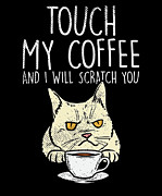 Cats and coffee cat lover coffee lover #5 Digital Art by Toms Tee Store