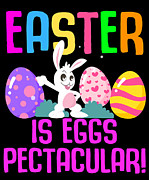 Easter Rabbit Easter Bunny Flowers Eggs #5 Digital Art by Toms Tee Store