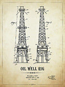 Oil Well Rig Patent #5 Digital Art by Aged Pixel
