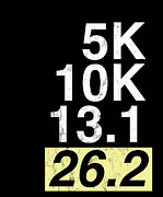 5K 10K 131 262 Marathon Running Runner Drawing by Noirty Designs