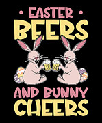 Easter Bunnies Beer Drinking Holiday Rabbit #6 Digital Art by Toms Tee Store