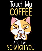 Cats and coffee cat lover coffee lover #8 Digital Art by Toms Tee Store