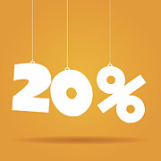 Percentage hanging label #8 Drawing by Mattjeacock