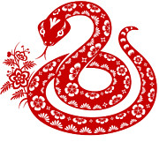 Year of the Snake #8 Drawing by Exxorian