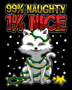 99 Percent Naughty 1 Percent Nice Cute Cat Digital Art by Mister Tee