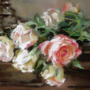 A Bunch of Roses Detail 1 Painting by Roxanne Dyer