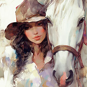 A Cowgirls Best Friend 4 Painting by Tina LeCour A Cowgirls Best Friend 4 Painting by Tina LeCour
