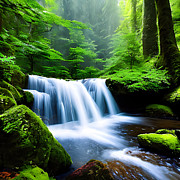A Light from Above the Falls Ai Art by AI Digital