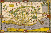 G H Parry and A Preston - A Map of Merseyside - City of Liverpool - 1934 Digital Art by Vintage Map