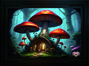 A Mushroom Cottage In The Mystical Forest Of Nomni AI Concept Art by Xzendor7 Digital Art by Xzendor7