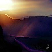 A Path to Amber Skies Mixed Media by Zsanan Studio