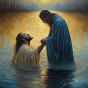 A Sacred Moment.The River Baptism Digital Art by David Miller