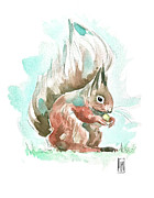 A Squirrel Painting by Luisa Millicent