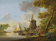 A Summer Landscape Drawing by Jan Van Os Dutch A Summer Landscape Drawing by Jan Van Os Dutch