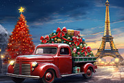 A Whimsical Christmas Scene in Paris Painting by Lourry Legarde A Whimsical Christmas Scene in Paris Painting by Lourry Legarde
