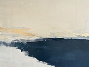 Abstract Art Indigo and Gold Painting by Lourry Legarde