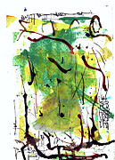 Abstract Brown and Green Painting by Cavisen STUDIO