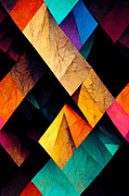 Abstract diamonds in rich play of colors Digital Art by Sabantha