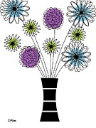 Abstract Flowers Cool Colors Mixed Media by Donna Mibus