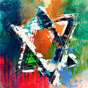 Abstract Magen David- Art by Linda Woods Mixed Media by Linda Woods