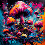 Abstract Mushroom 001 Digital Art by Insidious Arts