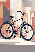Abstract Urban Bicycle Digital Art by Jeff Creation