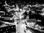 Aerial view at twilight of Middlebury, Vermont Photograph by Eric Killorin