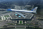 Air Force One over Pentagon Digital Art by Erik Simonsen