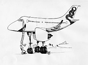 Airbus A320neo Drawing by Michael Hopkins