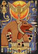 Akem-Shield of Sekhmet Who Incinerates the Rebels Mixed Media by Ptahmassu Nofra-Uaa