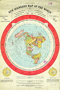 Alexander Gleason's New Standard Map Of The World - 1892 Flat Earth Map Drawing by Flat Earth Map