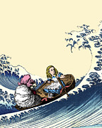 Alice in Wonderland in a boat Digital Art by Madame Memento