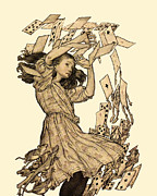 Alice With Playing Cards Digital Art by Madame Memento