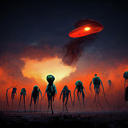 Alien Invasion 07 Digital Art by Matthias Hauser