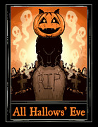 All Hallows' Eve Tarot Drawing by Ludwig Van Bacon