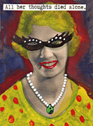 All Her Thoughts Died Alone Woman Portrait Painting by Jo Potocki