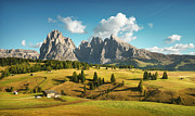 Alpe di Siusi and Sassolungo mountain, Dolomites, Italy Photograph by Stefano Orazzini