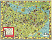 Alva Scott Garfield - A Scott-Map of Boston c1955 Digital Art by Vintage Map