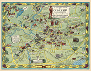 Alva Scott Garfield - A Scott-Map of Concord Massachusetts - c1960 Digital Art by Vintage Map