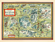 Alva Scott Garfield - A Scott-Map of the White Mountains of New Hampshire - 1949 Digital Art by Vintage Map Alva Scott Garfield - A Scott-Map of the White Mountains of New Hampshire - 1949 Digital Art by Vintage Map