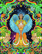 Amasanga Angel -  of Feminine Mystery Painting by Pablo Amaringo Inspired