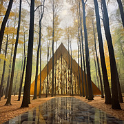 Amber Glow - Glamping Art Painting by Lourry Legarde