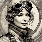 Amelia Earhart Digital Art by Mark Miller