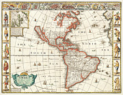 America 1627 Drawing by John Speed