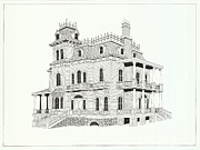 American Victorian Mansion Drawing by Jonathan Baldock